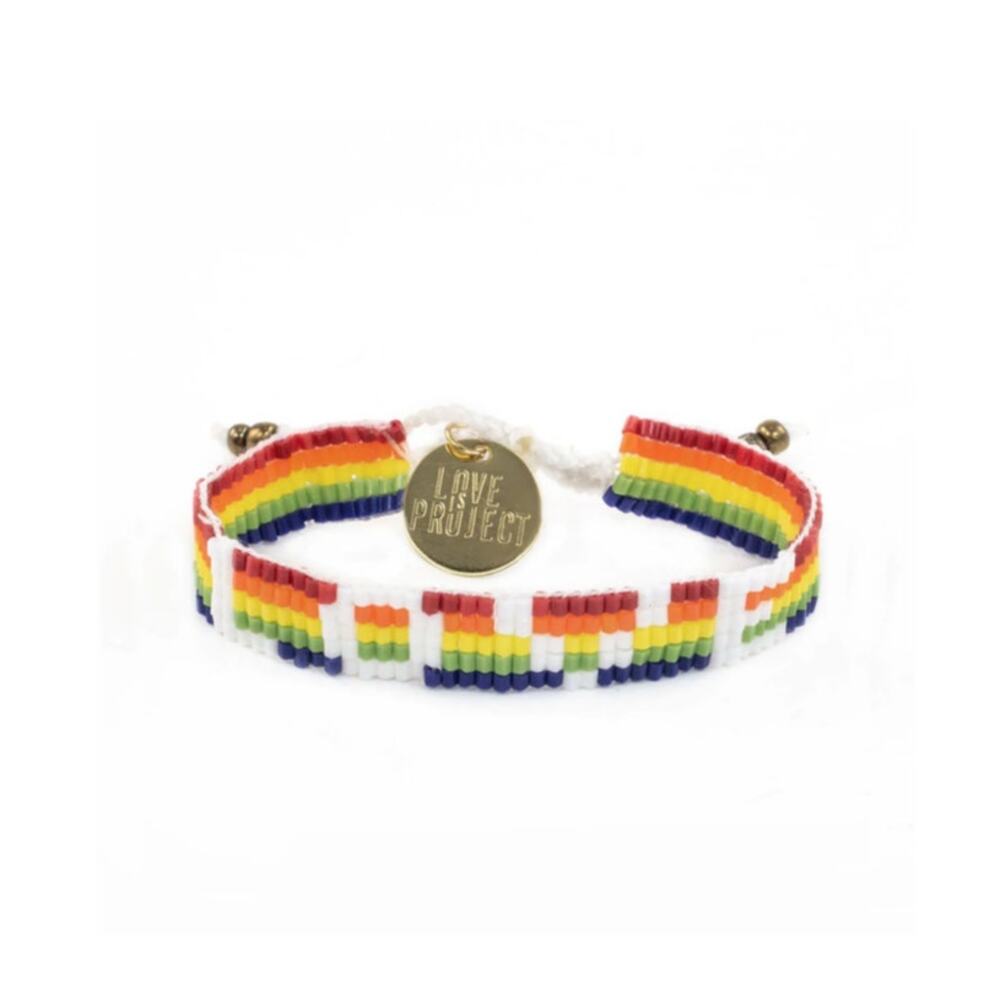 SEED BEAD LOVE BRACELET - RAINBOW